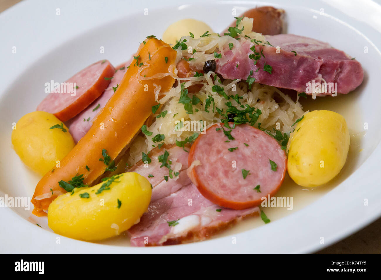 Sauerkraut, traditional Alsatian dish Stock Photo Alamy