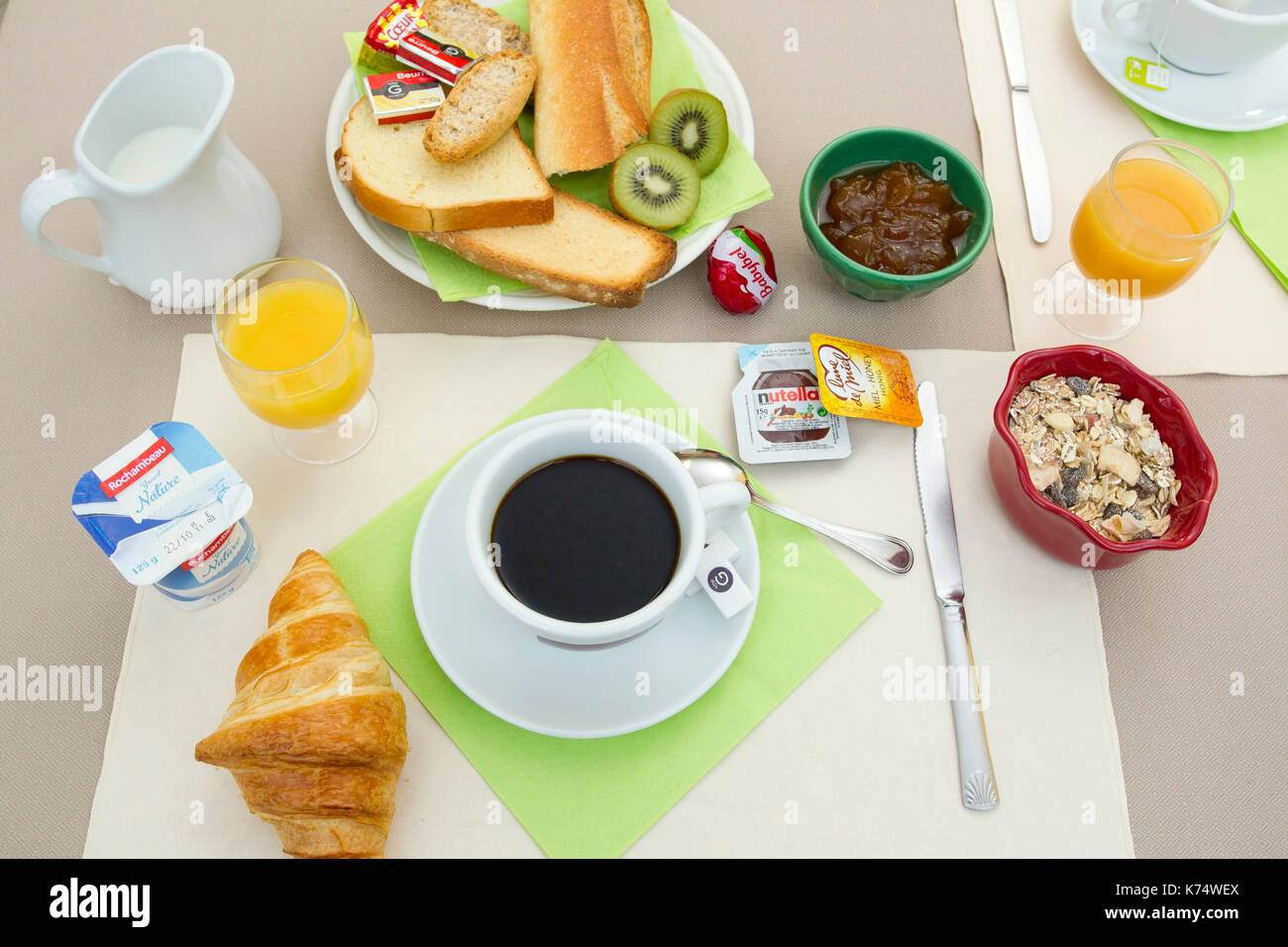 Table set for breakfast Stock Photo - Alamy