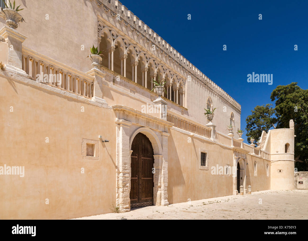 Palace Castello di Donnafugata, Venetian Neo-Renaissance, Province of Ragusa, Sicily, Italy Stock Photo