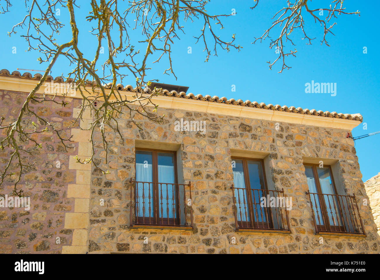 Facade of house. Medinaceli, Soria province, Castilla Leon, Spain. Stock Photo