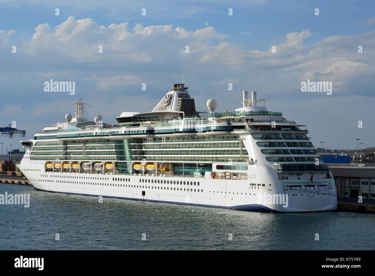 Cruise ship Brilliance of the Seas in dock at Civitavecchia, Port of Rome Stock Photo