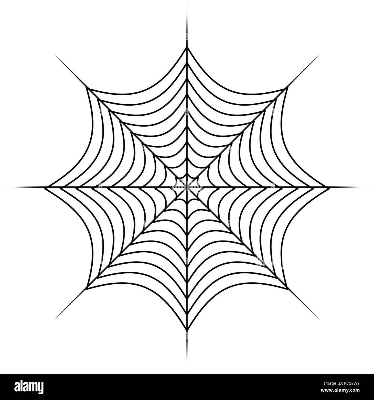 Symmetrical spider web icon, outline style Stock Vector Image & Art - Alamy