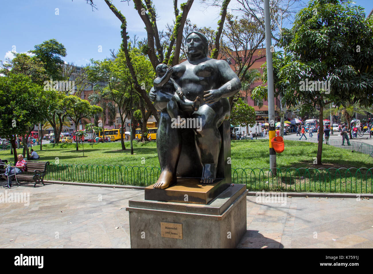 La Maternidad sculpture, Botero Plaza, Medellin, Colombia Stock Photo