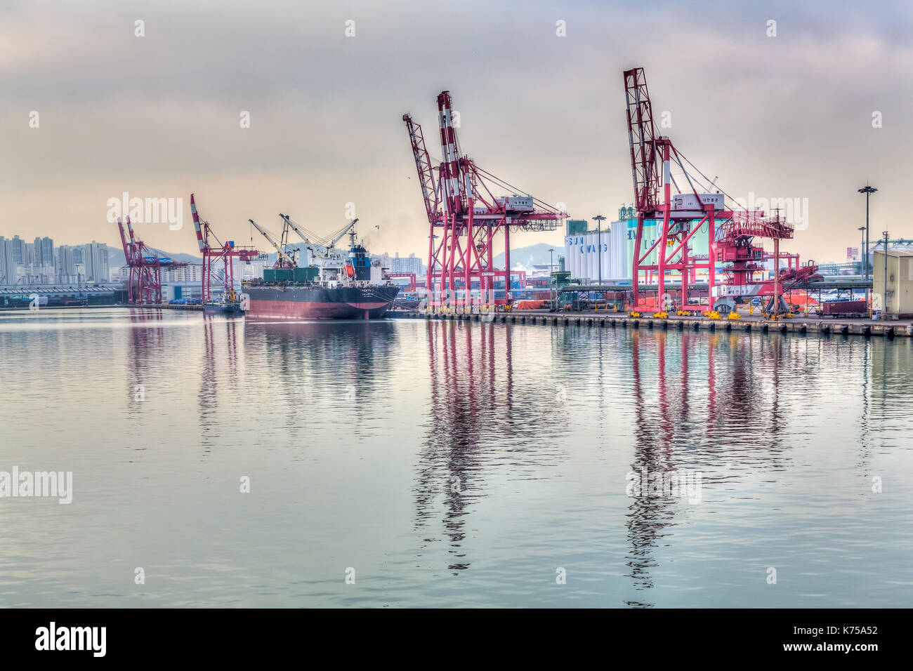 The industrial port of Incheon, South Korea, Asia Stock Photo - Alamy