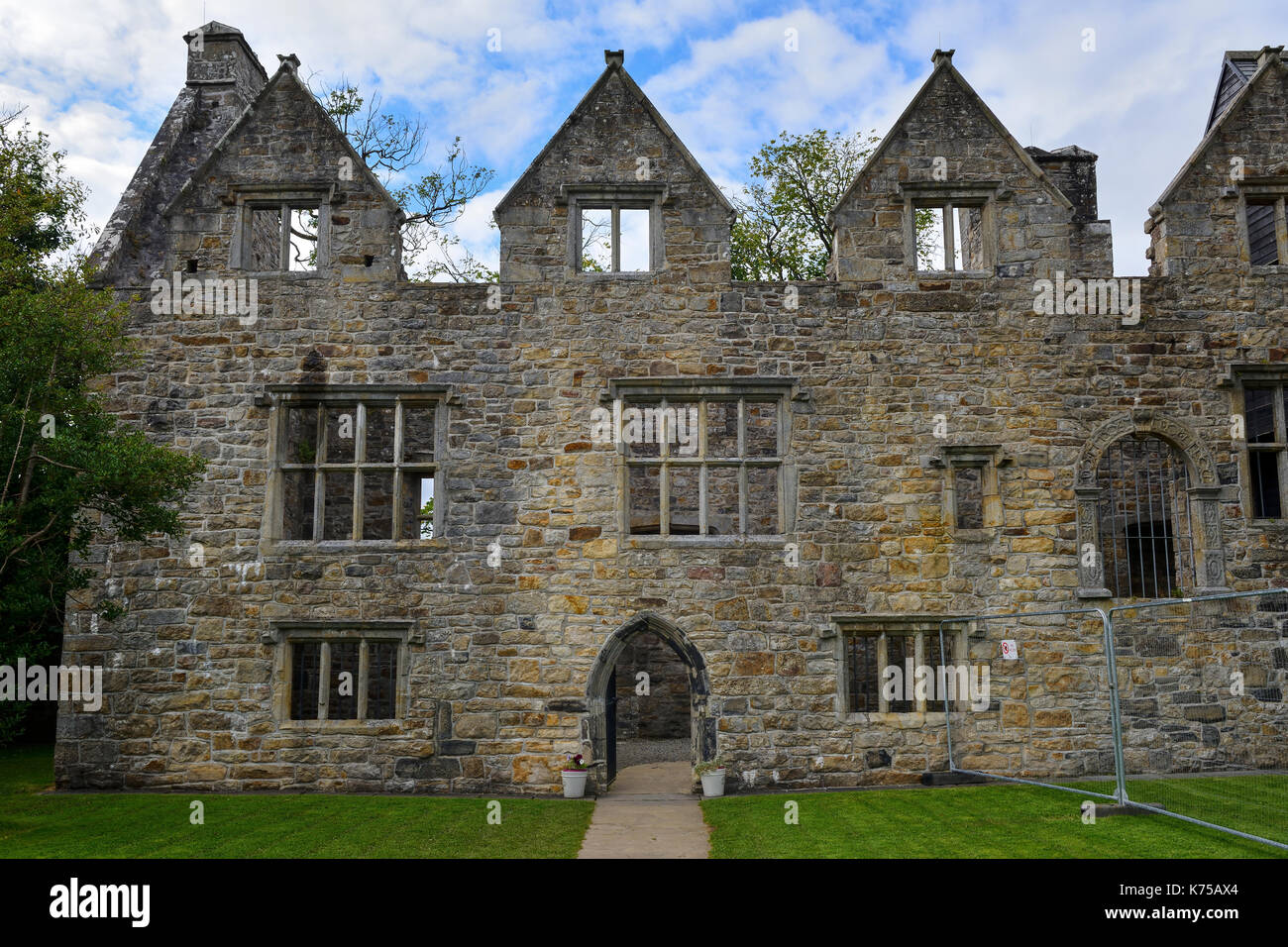 Exterior of restored 15th Century Donegal Castle in Donegal Town, County Donegal, Republic of Ireland Stock Photo