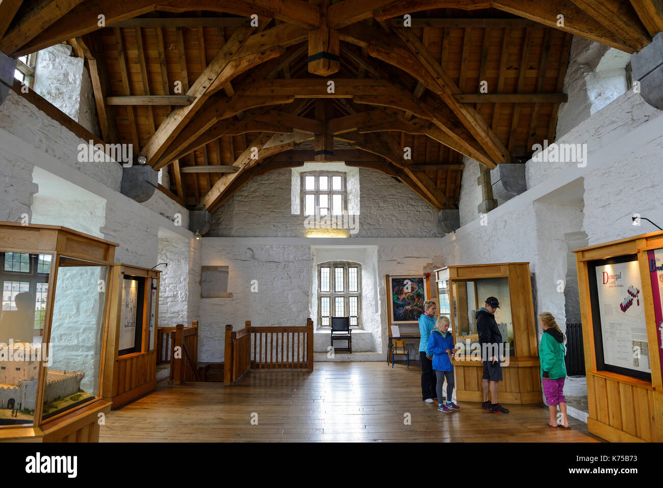 Great Hall in restored 15th Century Donegal Castle in Donegal Town, County Donegal, Republic of Ireland Stock Photo