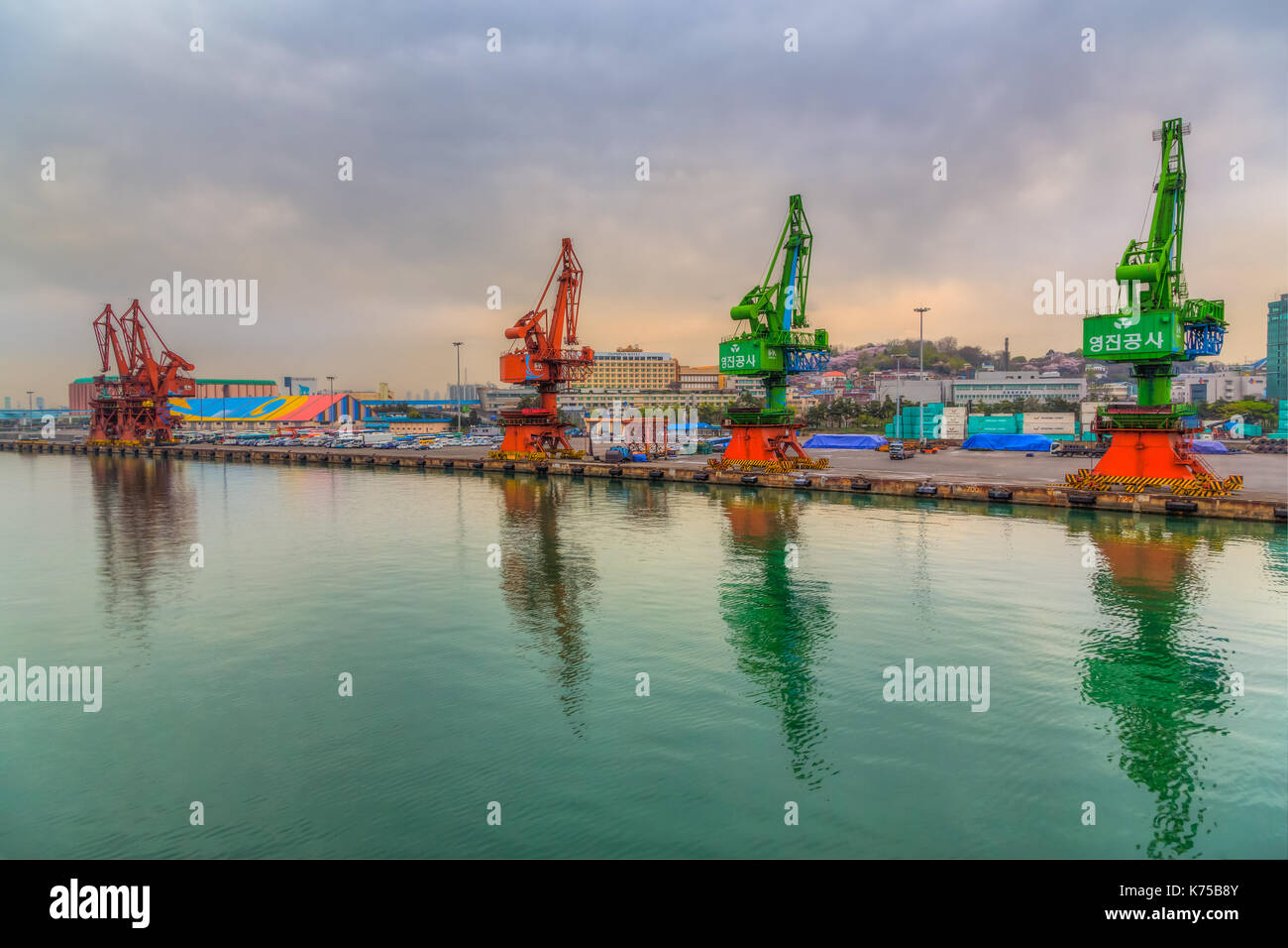 The industrial port of Incheon, South Korea, Asia Stock Photo - Alamy