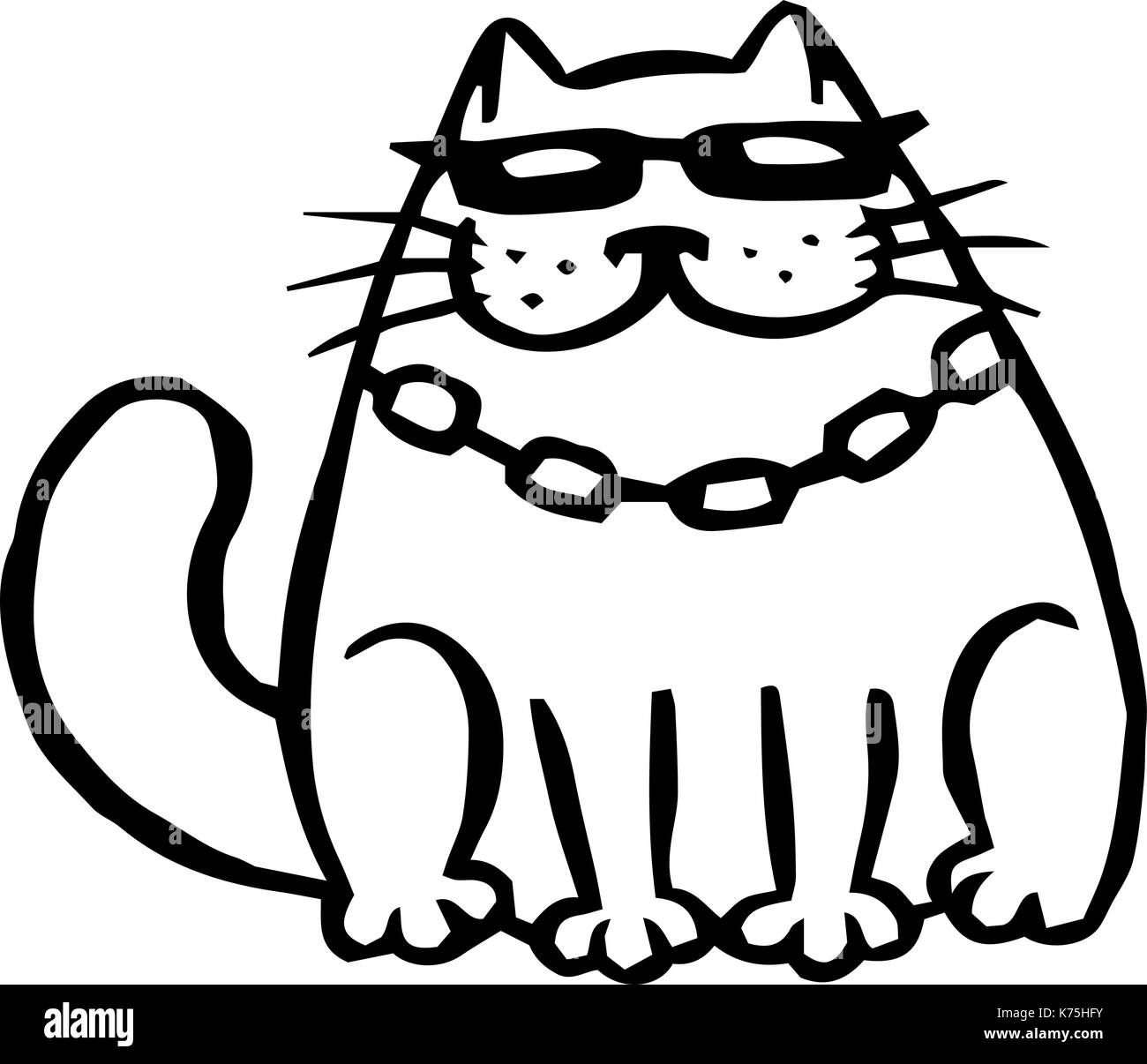 Bandit cat in black glasses. Funny cartoon cool character. Contour freehand digital drawing cute cat. White color background. Cheerful pet for web ico Stock Vector Image & Art - Alamy Bandit cat in black glasses. Funny cartoon cool character. Contour freehand digital drawing cute cat. White color background. Cheerful pet for web ico Stock Vector Image & Art - Alamy