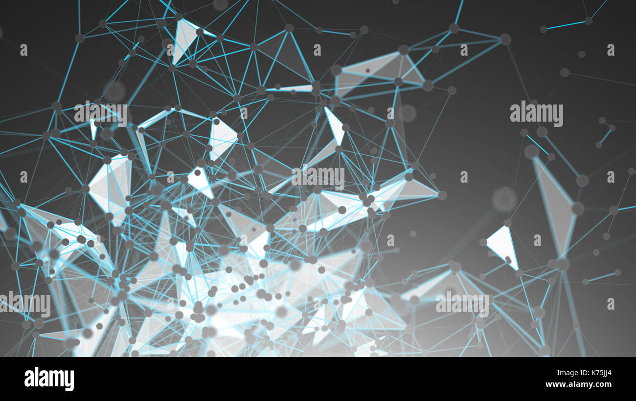 Abstract Polygonal Space Background with Connecting Dots and Lines ...