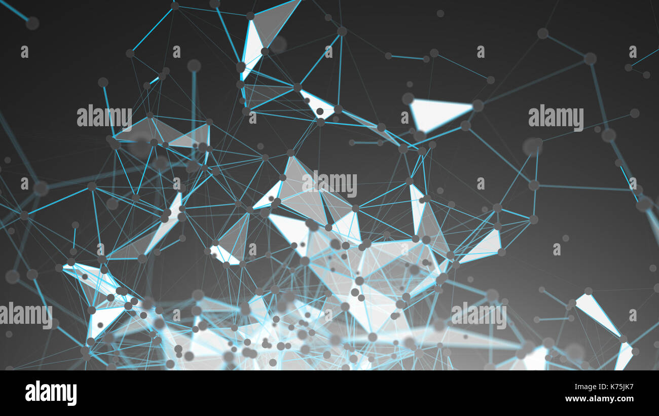 Abstract Polygonal Space Background with Connecting Dots and Lines ...