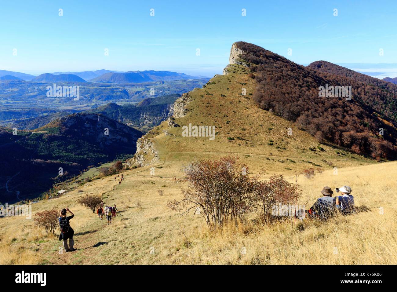 France, Drome, Saou, Les Trois Becs, No Siara, hiking from the Col de La  Chaudiere Stock Photo - Alamy
