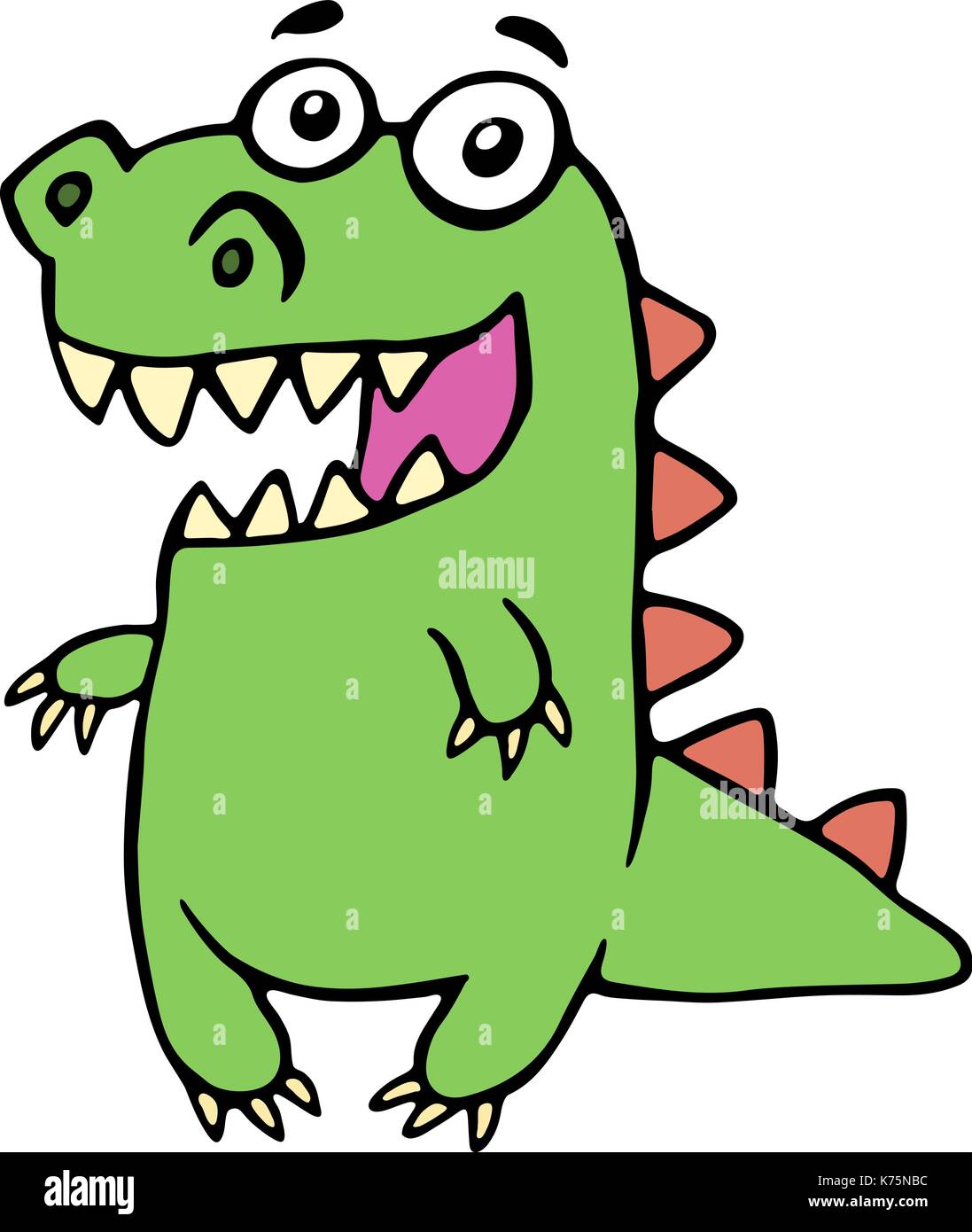 Premium Vector  Cute dino smiling. flat cartoon style