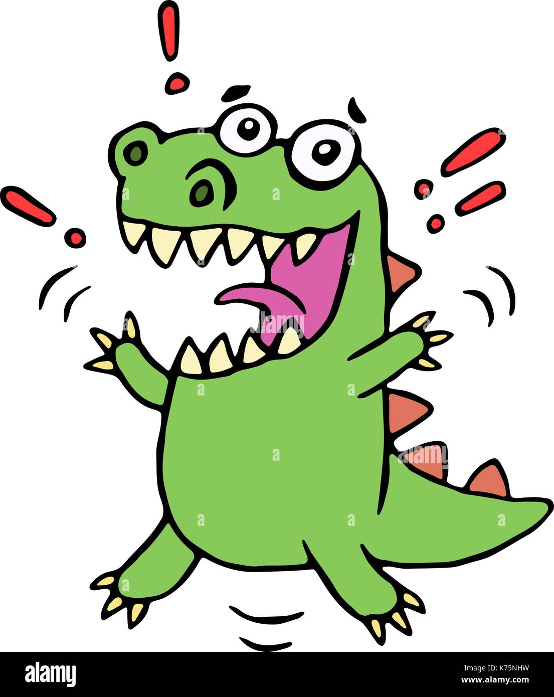 lucky smiling dinosaur. vector illustration. cute cartoon happy character  Stock Vector Image & Art - Alamy
