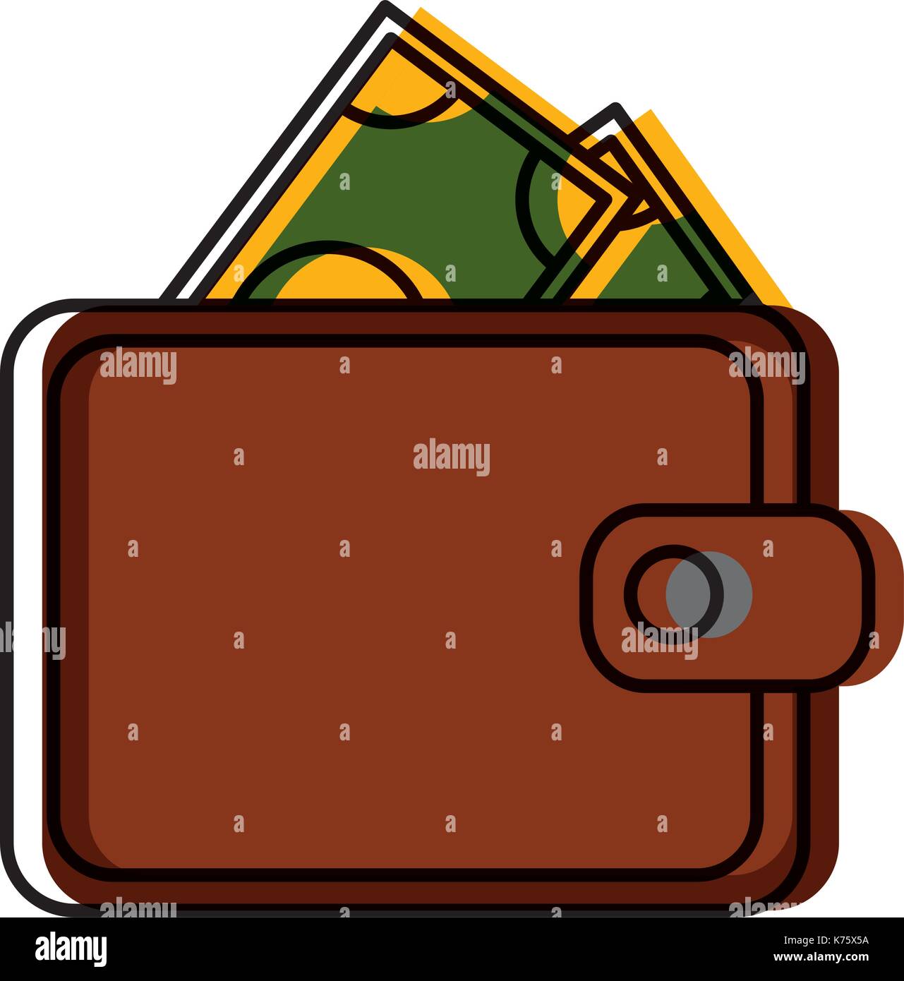 Wallet with money Stock Vector Image & Art - Alamy