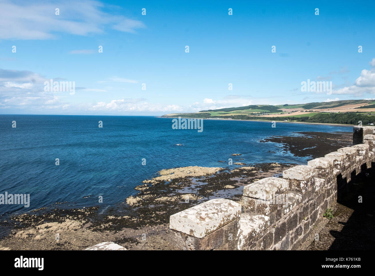 Seascape views of West Scotland near Girvan and Culzean Castle Stock