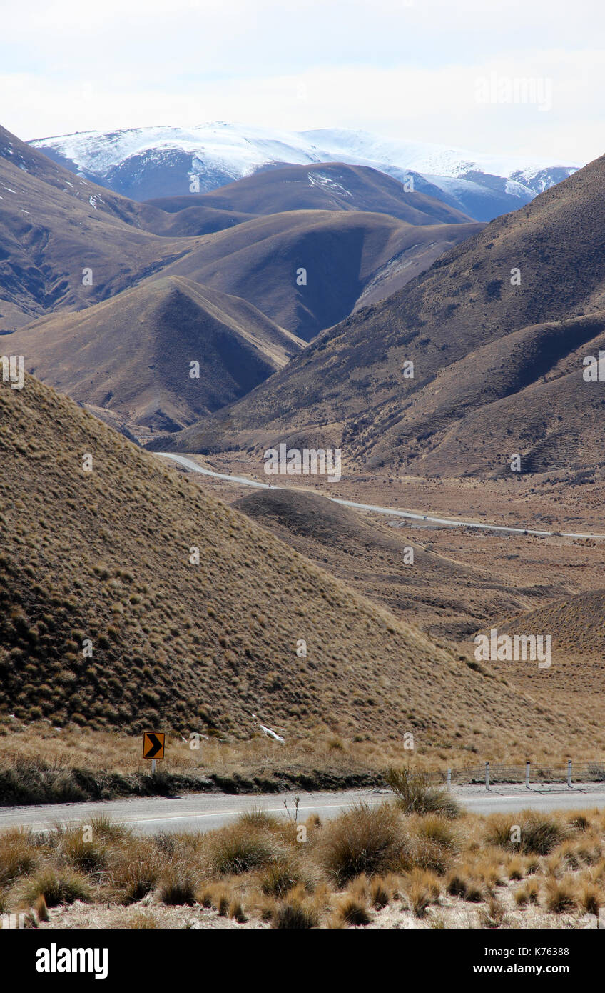 Lindis Pass New Zealand Stock Photo