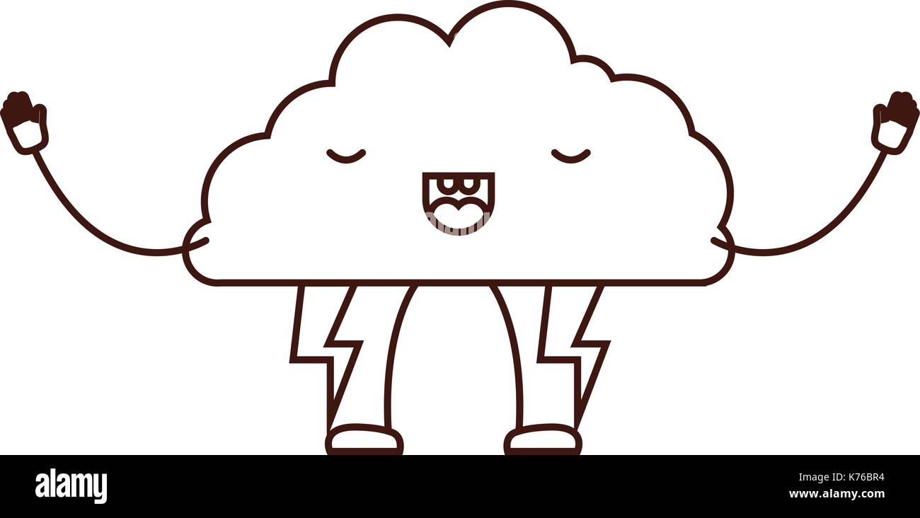 Cartoon lightning bolt cloud hi-res stock photography and images - Alamy