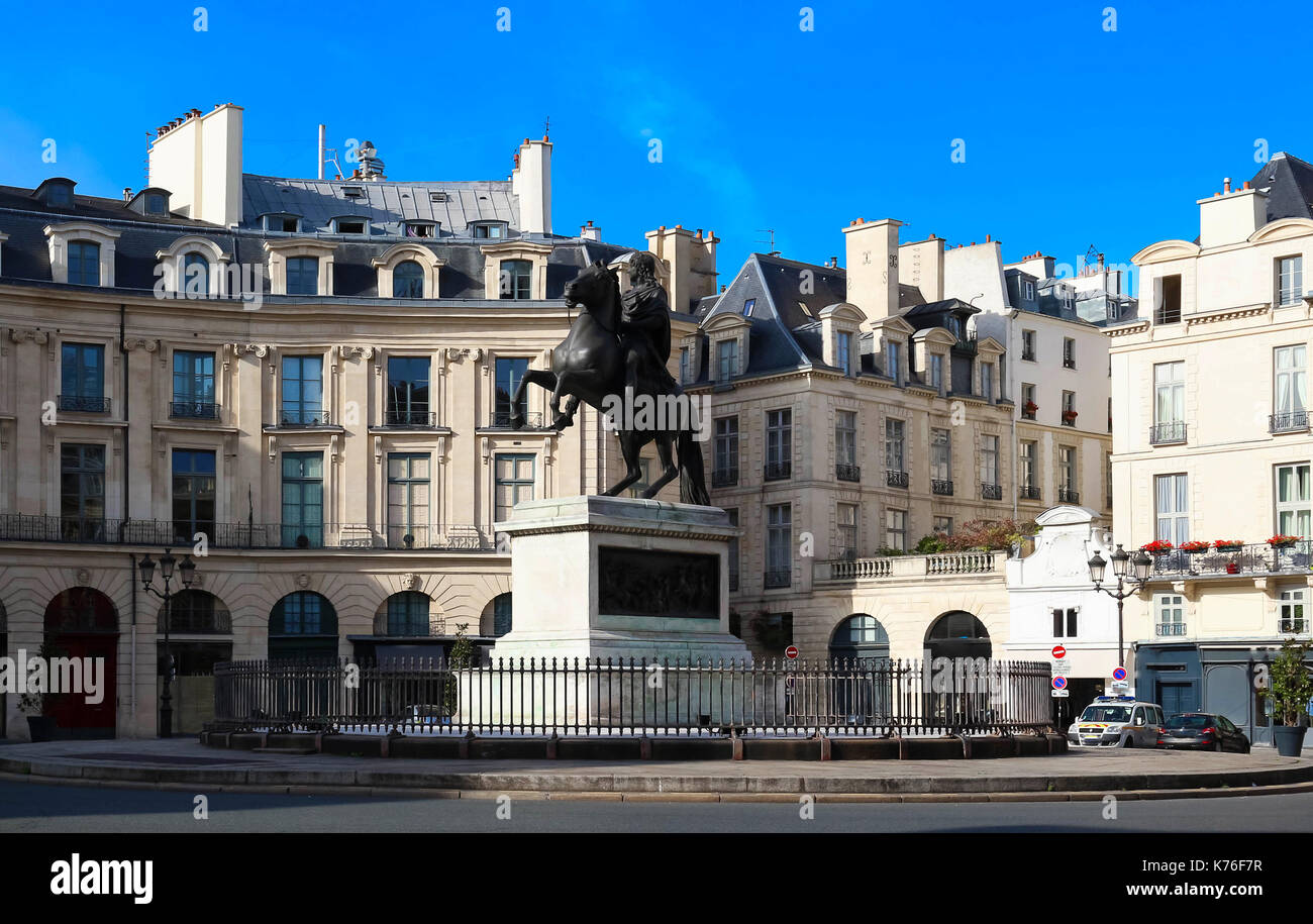 Louis XIV statue in Place des Victoires in Paris, France. Stock Photo