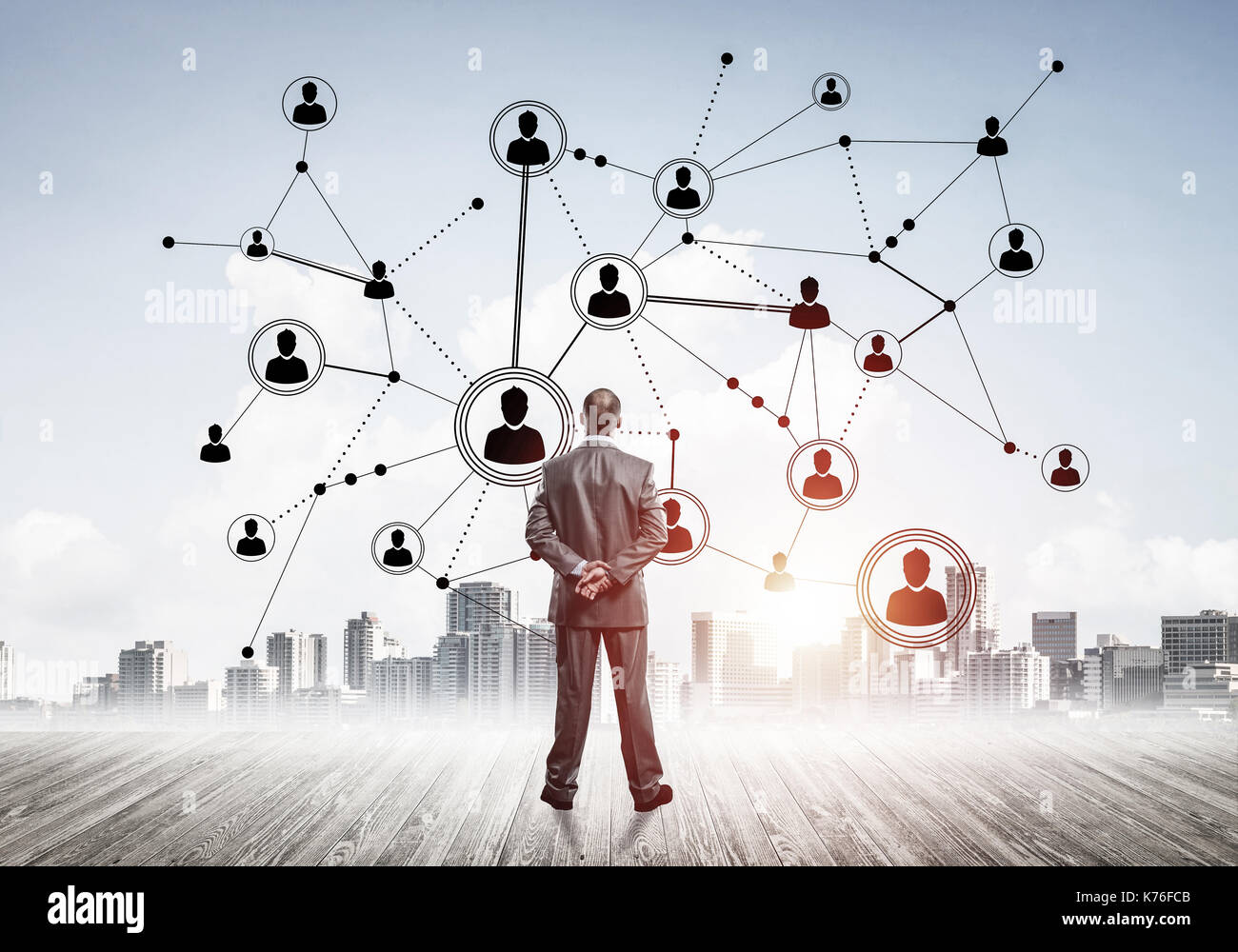 Social connection concept drawn on screen as symbol for teamwork Stock ...