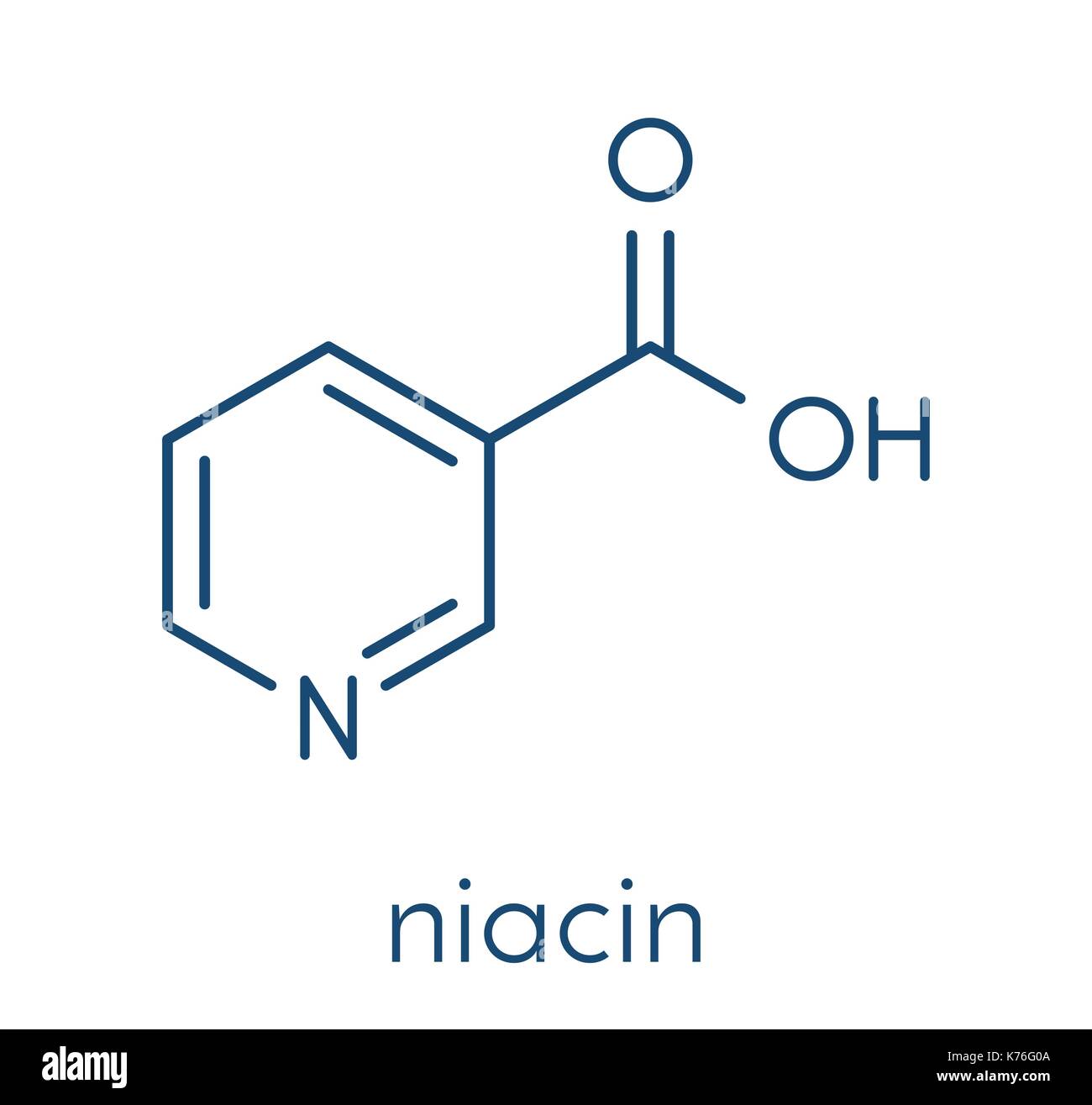 Vitamin B3 (niacin) molecule. Skeletal formula Stock Vector Image & Art