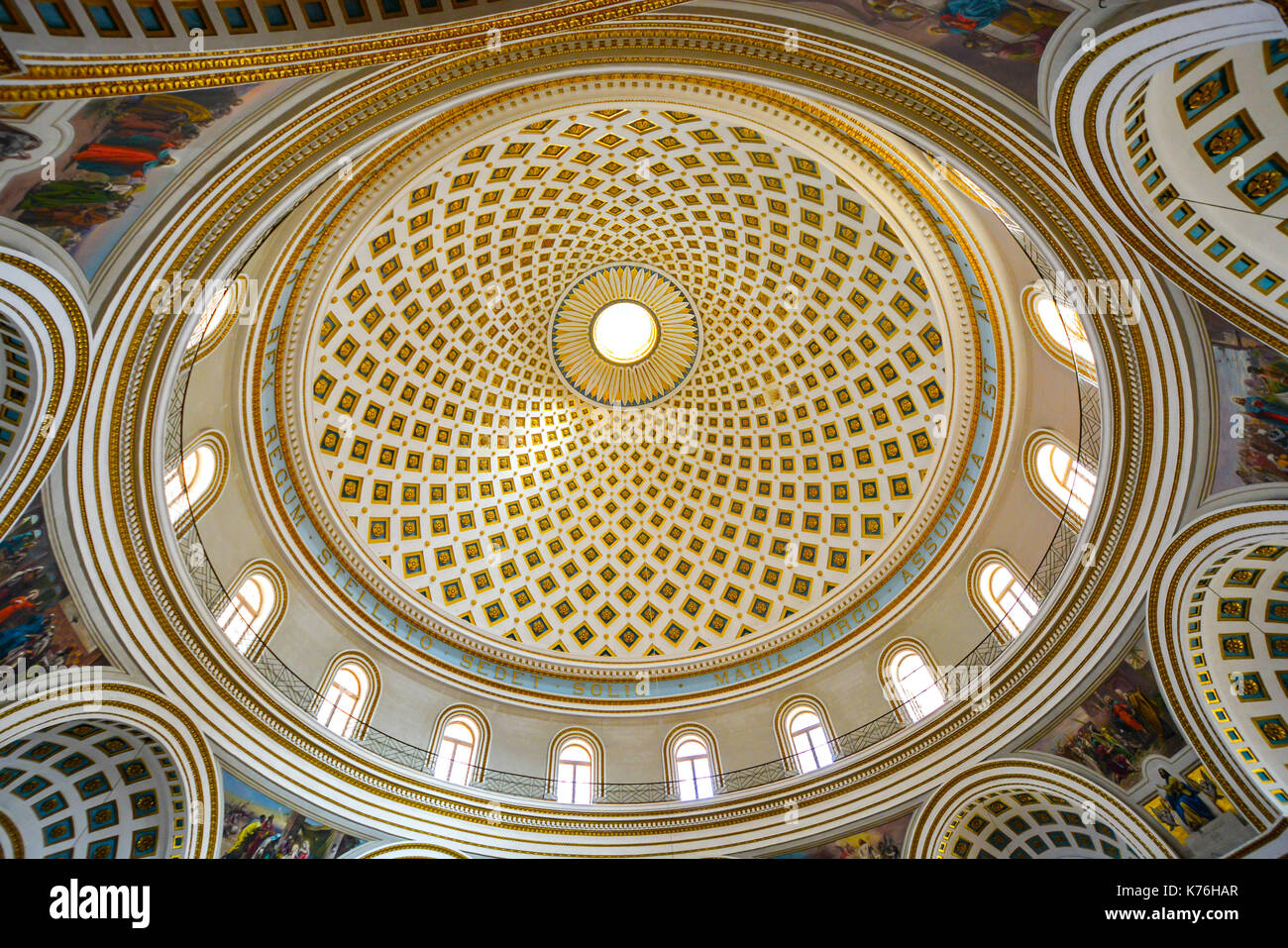 The interior of the Rotunda of Mosta or Mosta Dome in the city of Mosta on  the Mediterranean island of Malta Stock Photo - Alamy