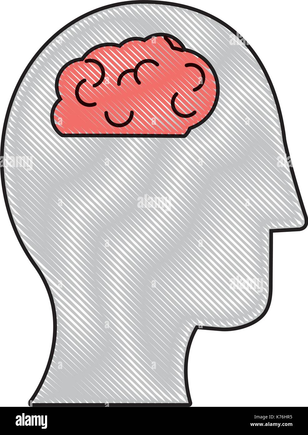 head and human brain icon over white background colorful design vector ...