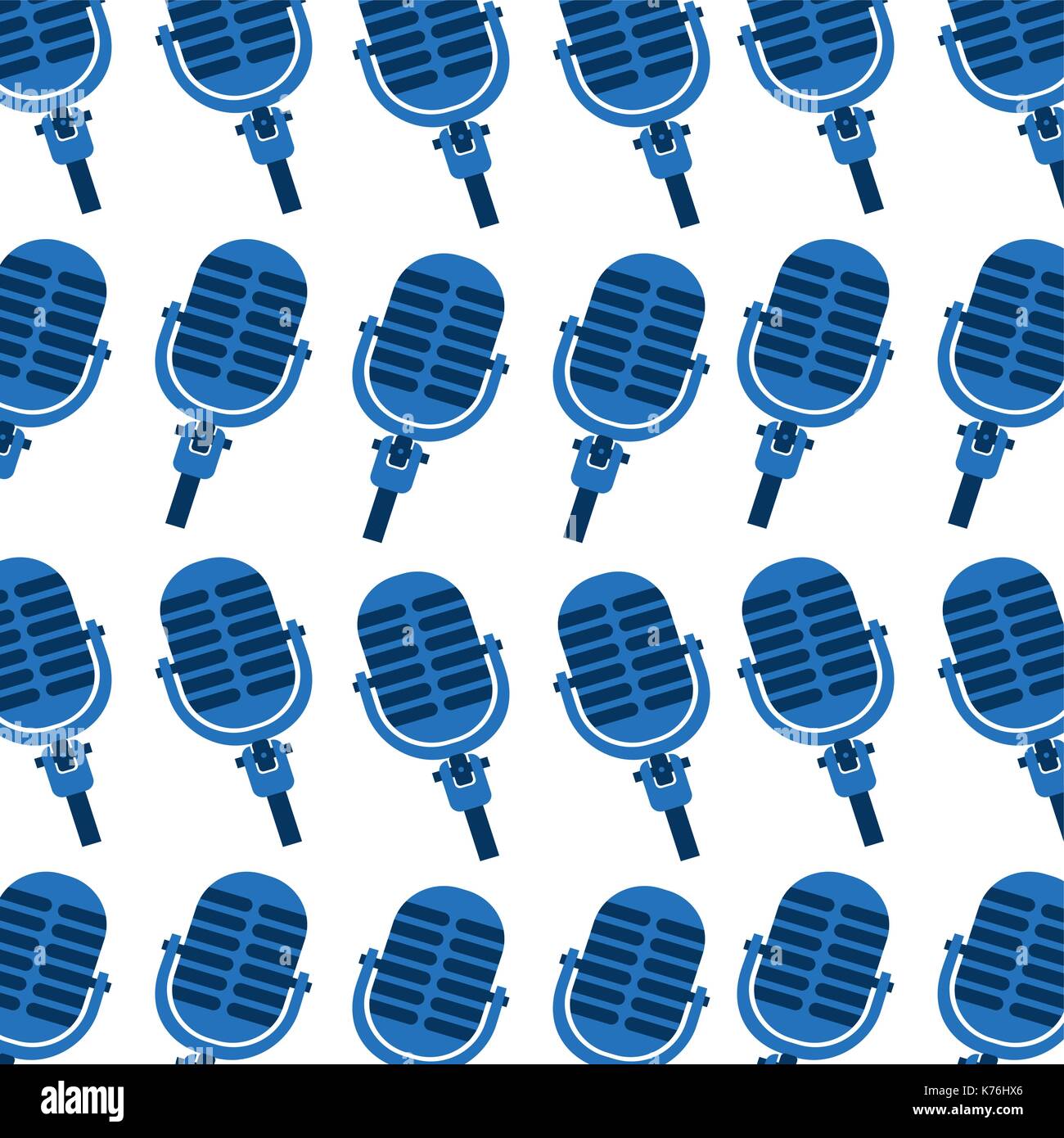 blue microphone instrument seamless pattern image Stock Vector Image
