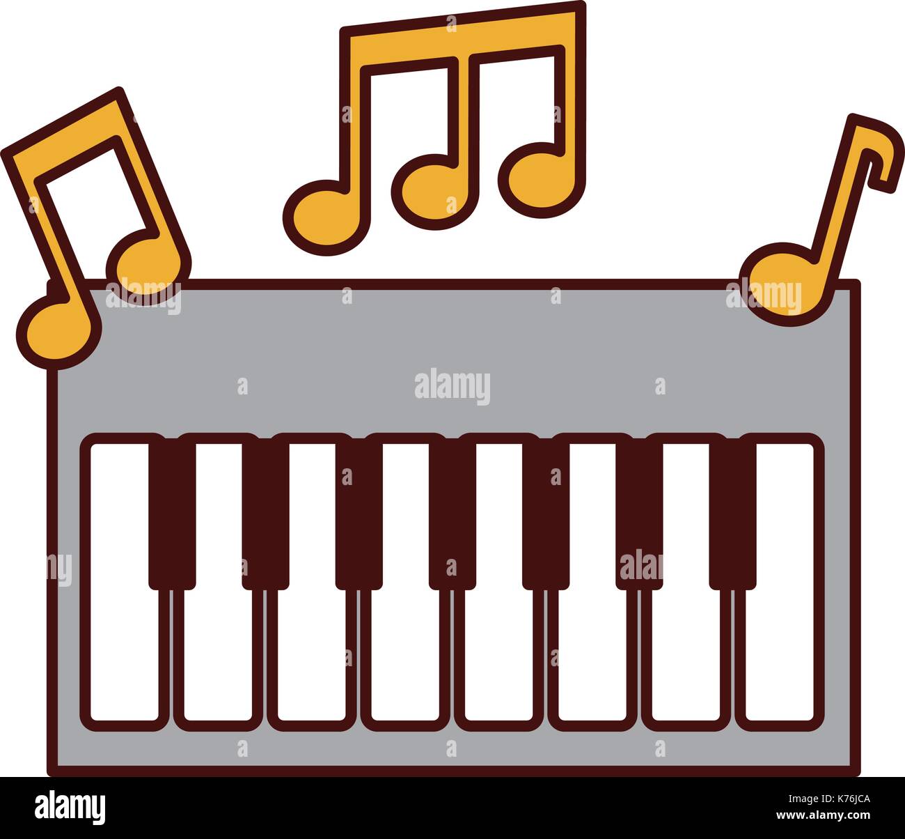 synthesizer note music electronic instrument keyboard Stock Vector