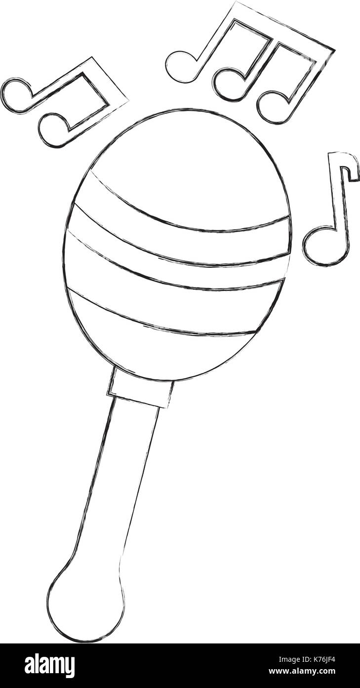 maraca note music instrument musical festival celebration Stock Vector