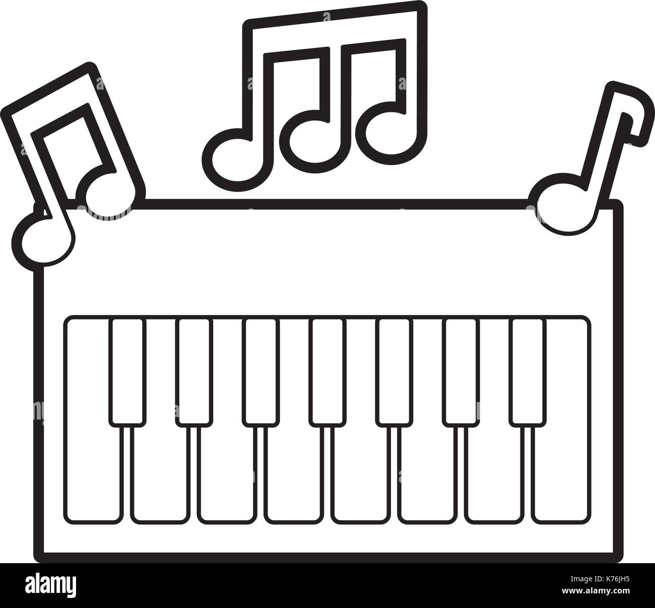 synthesizer note music electronic instrument keyboard Stock Vector