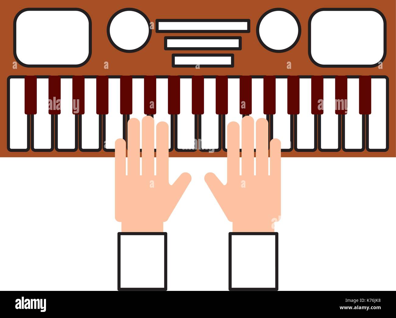 hand with synthesizer electronic instrument keyboard Stock Vector Image