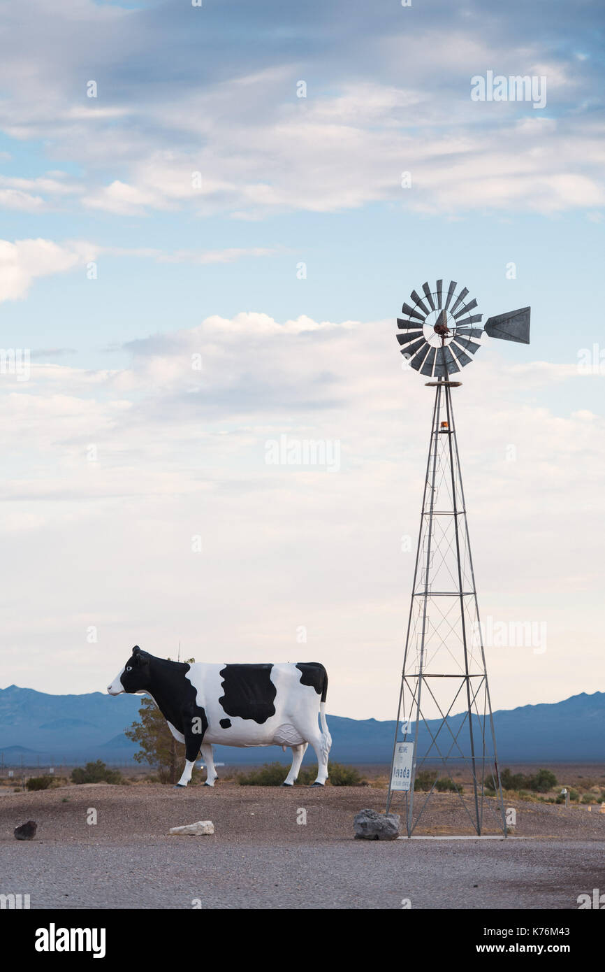 The Big Bovine Of The Desert, in the Armagosa Valley, Nevada, near the California State Line and Death Valley Junction Stock Photo