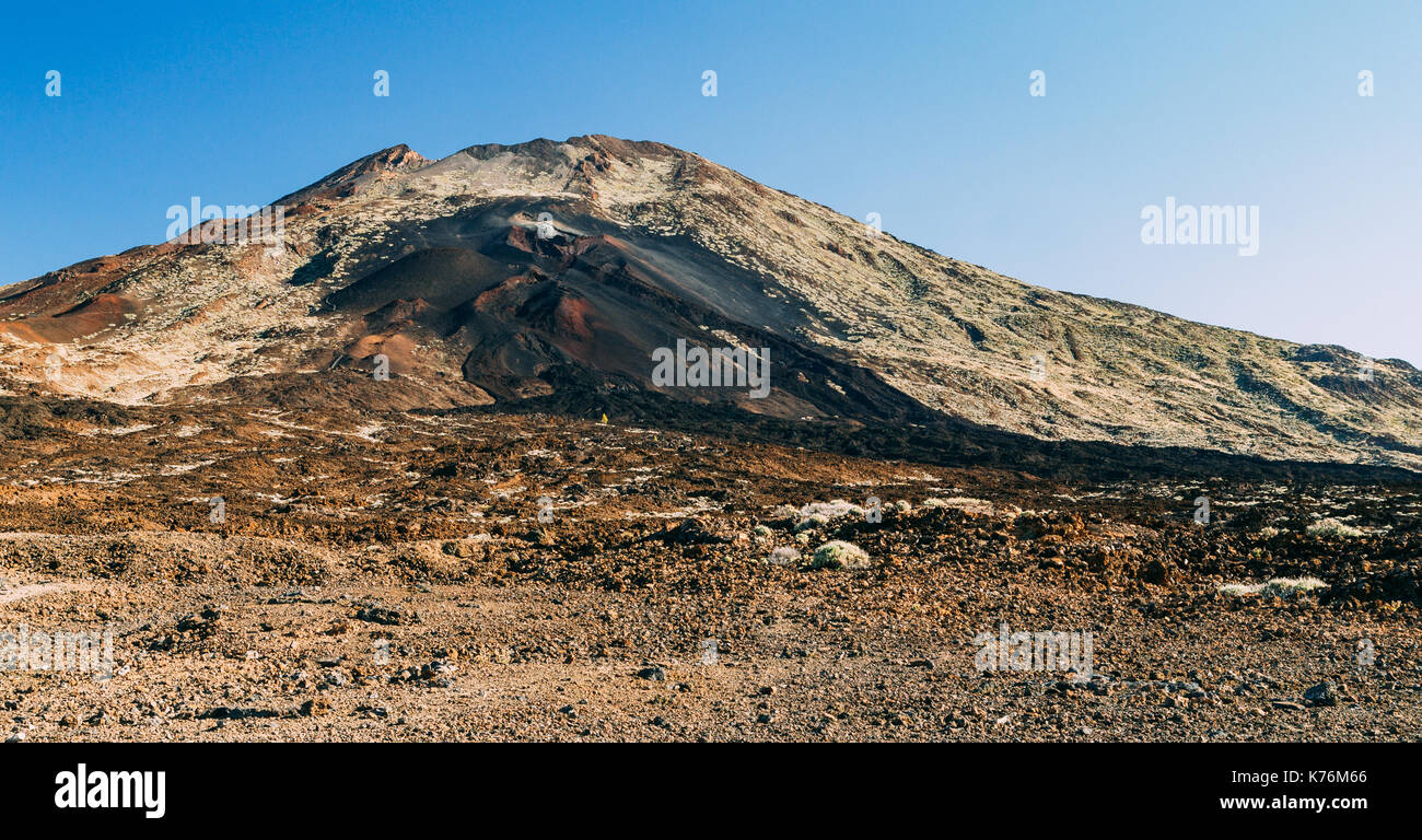 Lunar landscape of volcano Pico Viejo, Tenerife, Canary islands, Spain Stock Photo