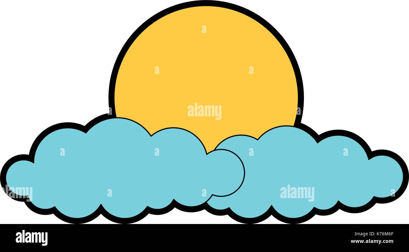 clouds sky with sun vector illustration design Stock Vector Image & Art ...