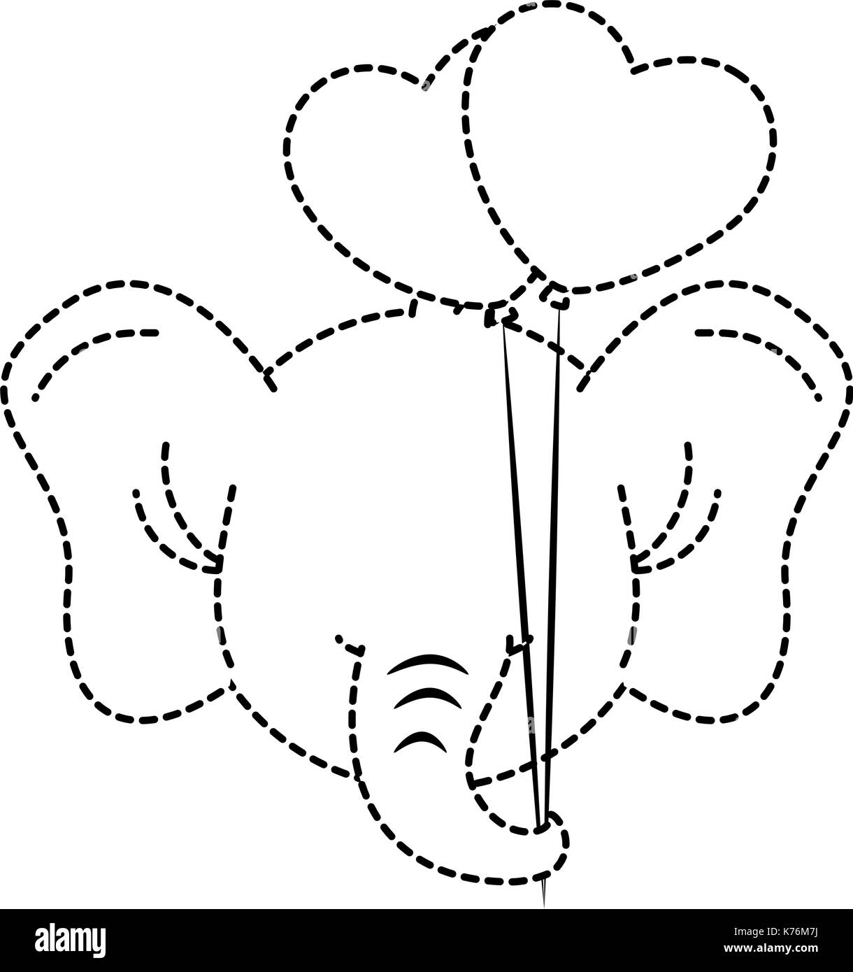 cute elephant with balloons air character icon vector illustration design  Stock Vector Image & Art - Alamy