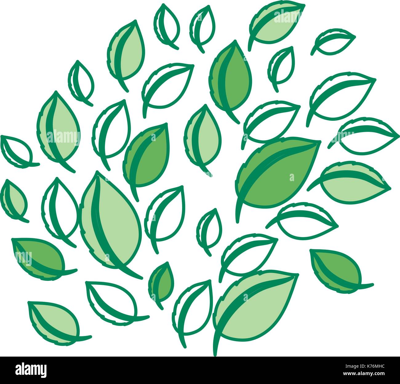 leaves icon over white background colorful design vector illustration ...