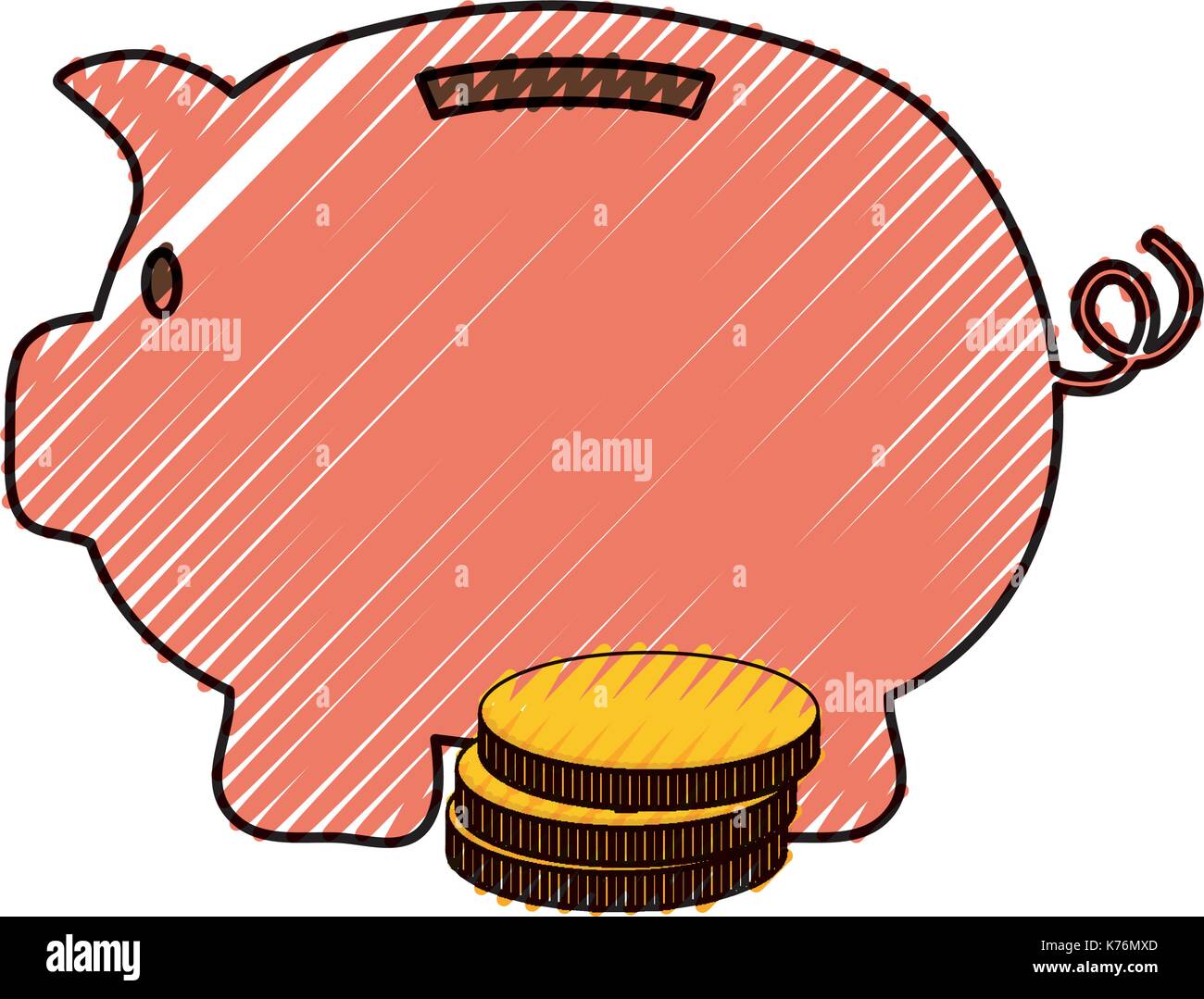 piggy bank icon over white background colorful design vector ...