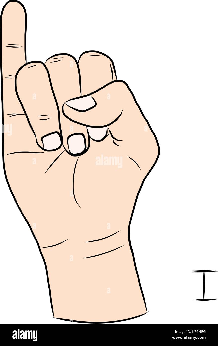 Sign Language And The Alphabet The Letter I Stock Vector Image Art Alamy