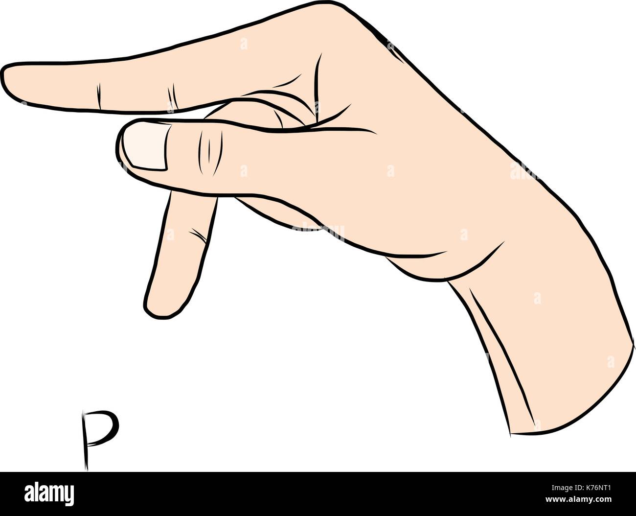 Sign language and the alphabet,The Letter P Stock Vector Image & Art