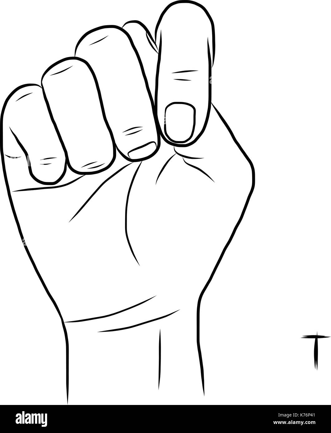 Sign language and the alphabet,The Letter T Stock Vector Image & Art
