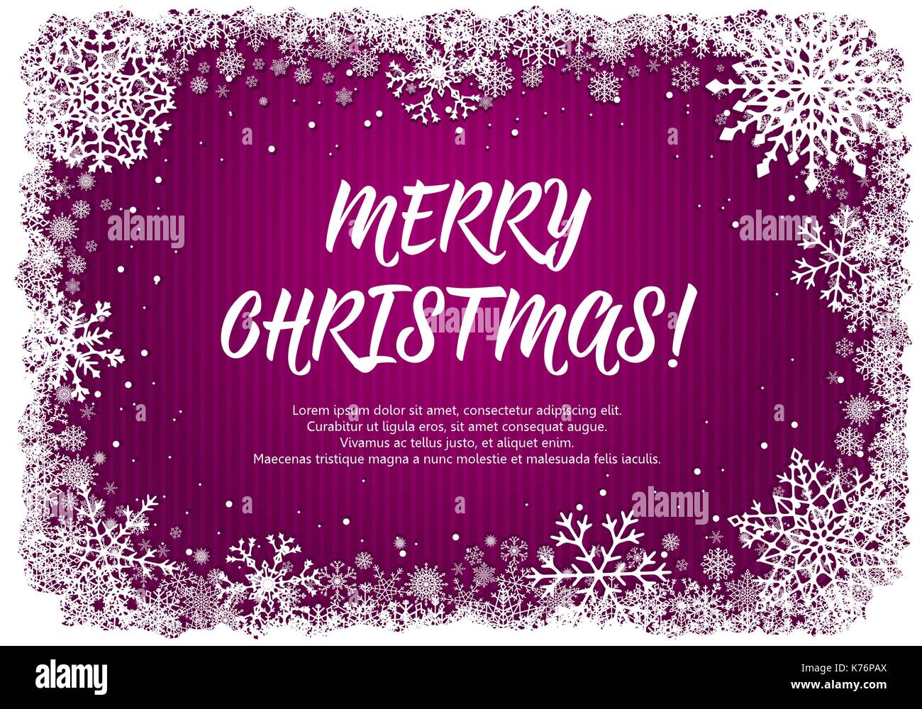 Pink Christmas background with frame of snowflakes Stock Vector Image