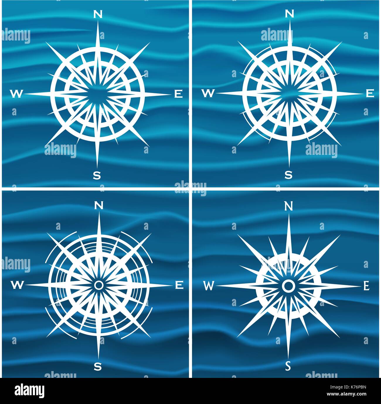 Vector set of windroses Stock Vector
