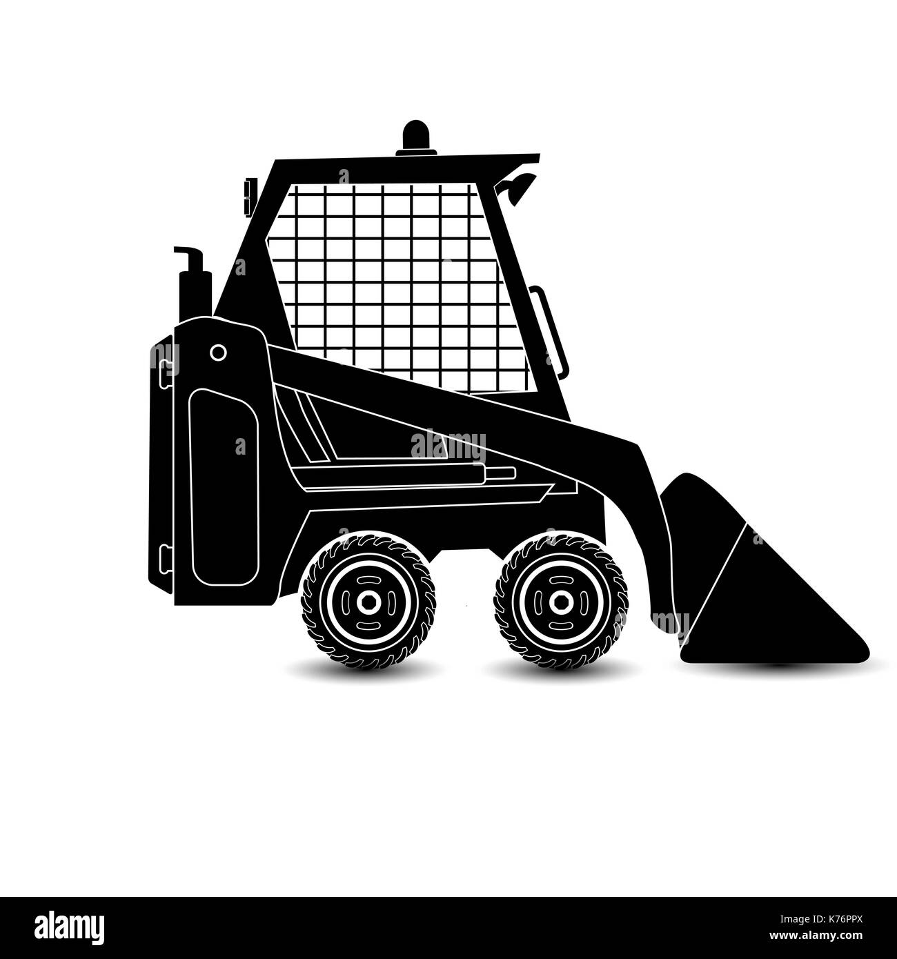 The vector isolated compact excavator Stock Vector