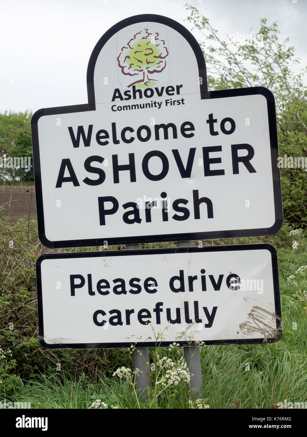 To Ashover Parish sign, Ashover, Chesterfield, Derbyshire