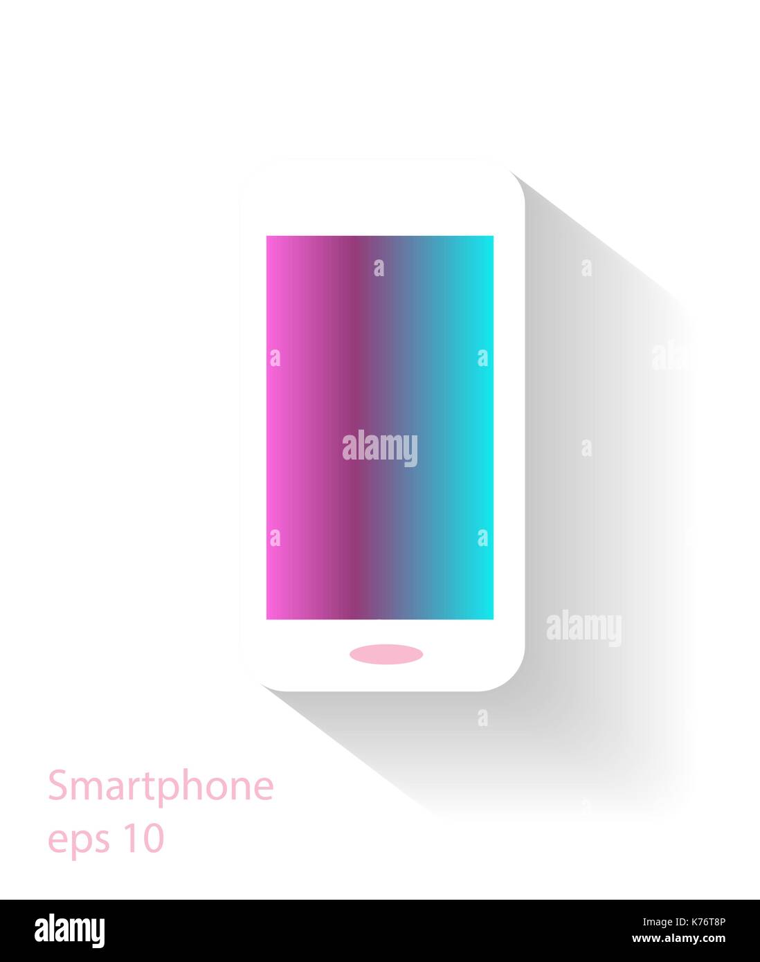 Mobile phone with neon display vector Stock Vector