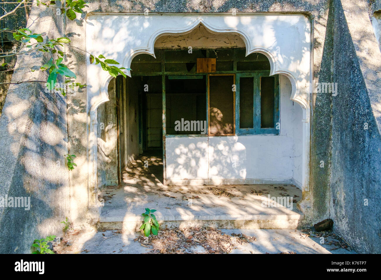 Residential building at abandoned Maharishi Mahesh Yogi Ashram (Beatles Ashram). Stock Photo