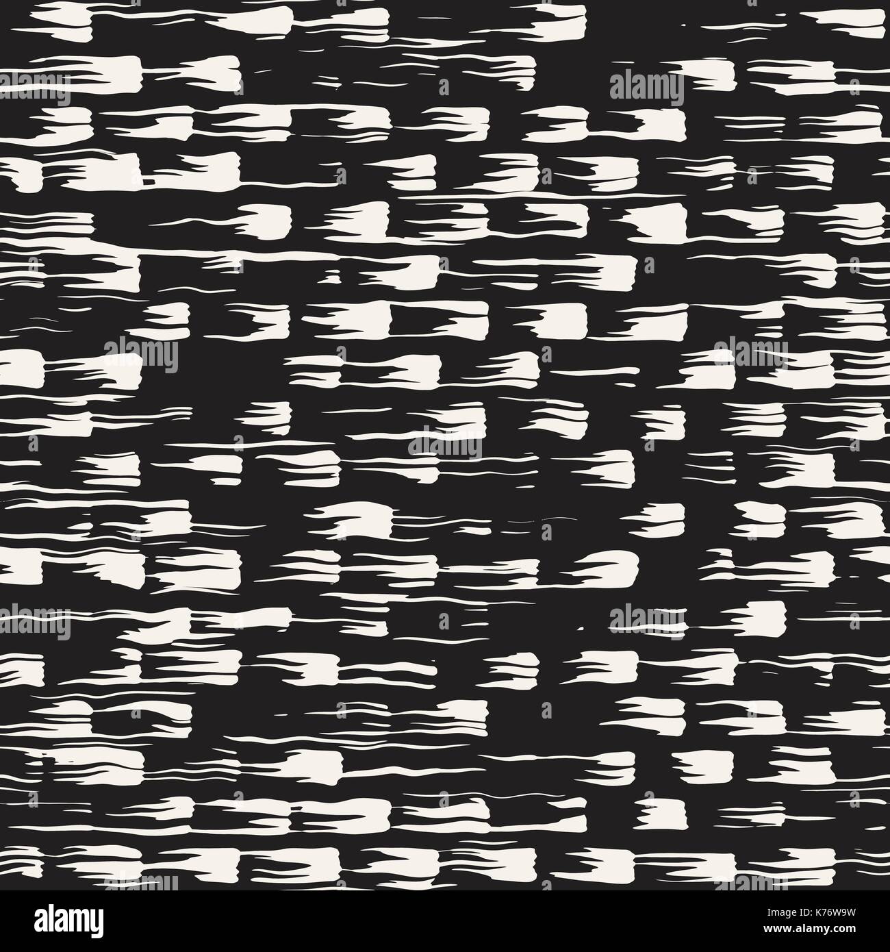 Vector seamless pattern with brush stripes and strokes. Black and white ...