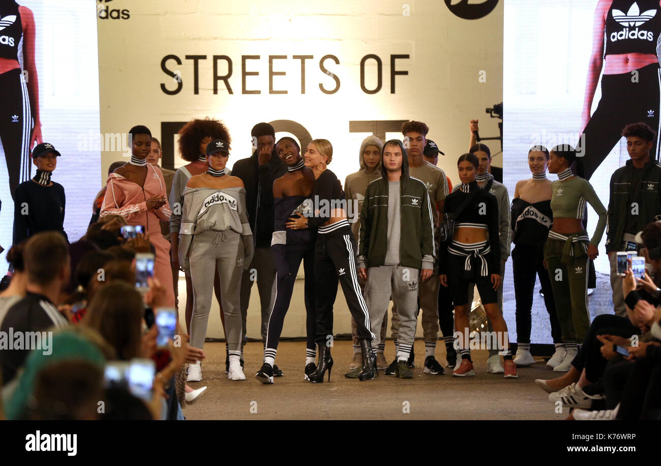 Hailey Baldwin centre and models during Streets of EQT a