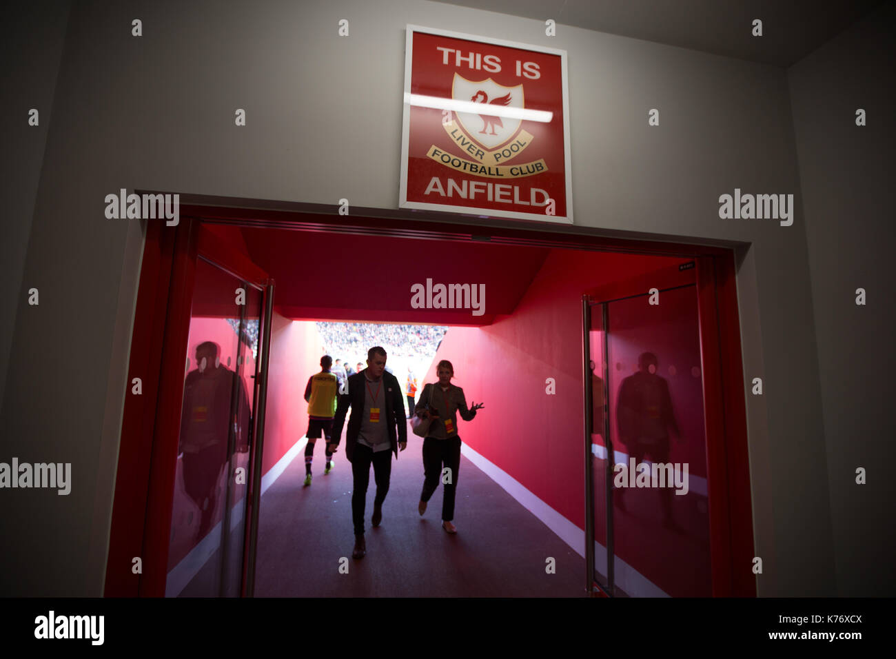 Tunnel Anfield Stadium Liverpool Stock Photo Alamy