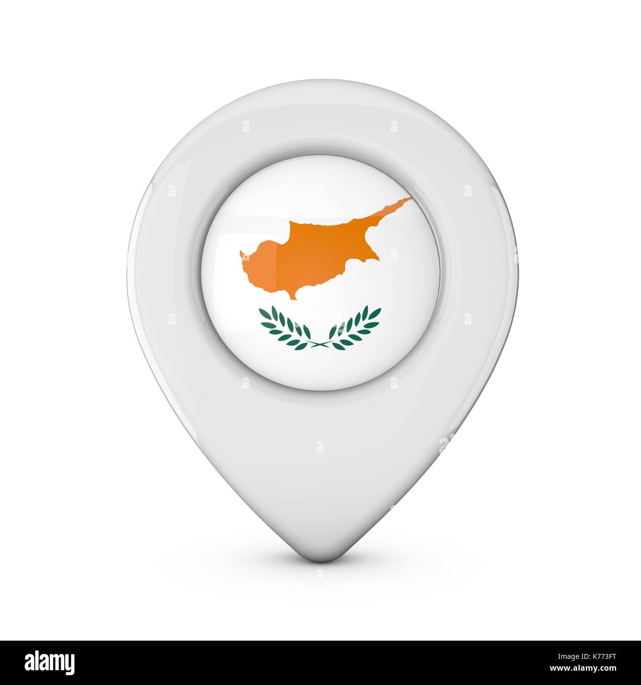 Cyprus flag location marker icon. 3D Rendering Stock Photo - Alamy